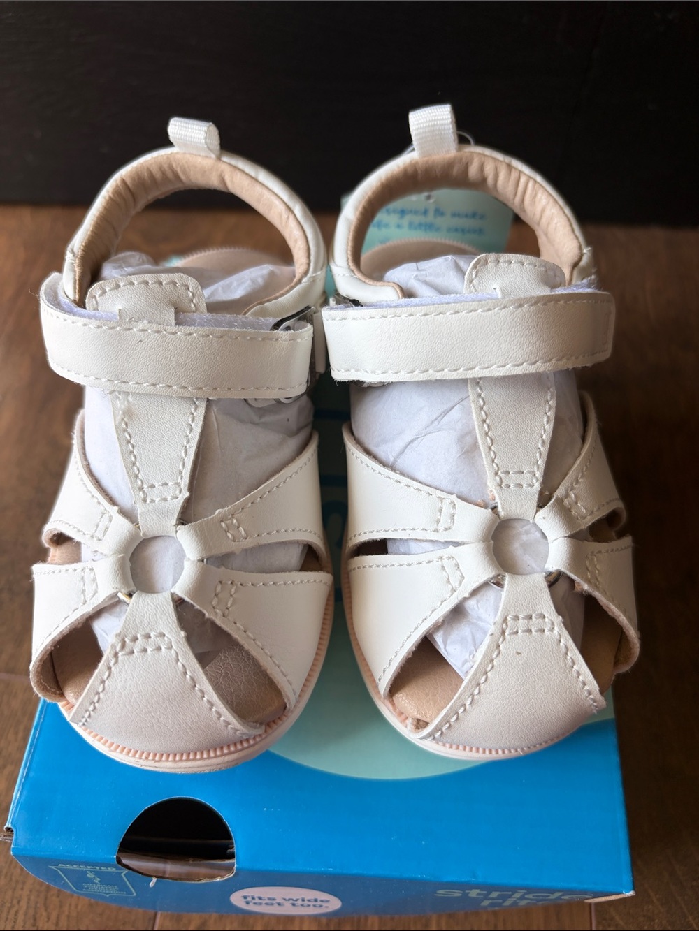 Stride Rite White Baby Fisherman Sandals